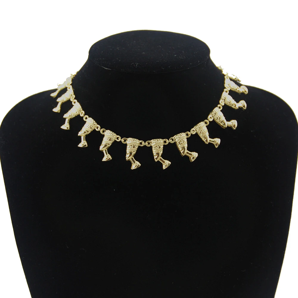 

Fashion Gold Egyptian Queen Nefertiti Charms Choker Necklace