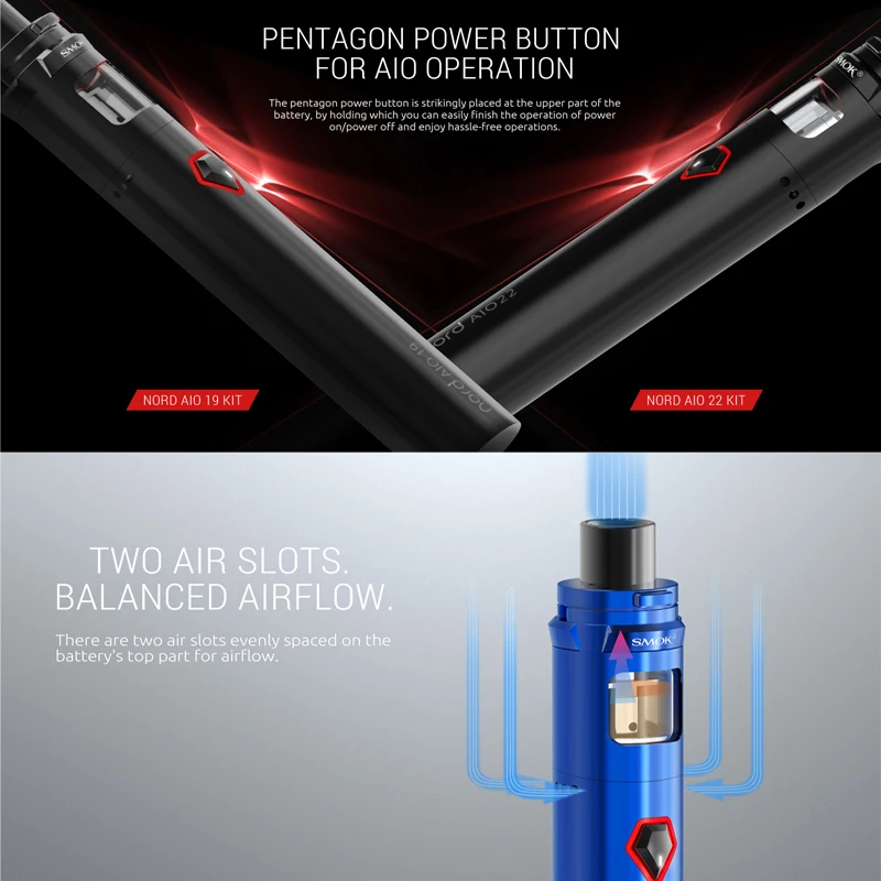Оригинальный SMOK Nord AIO 19 комплект 2 мл + Встроенный аккумулятор 1300 мАч Норд сетка