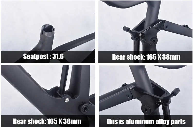 Cheap 2018 Tideace 29er full suspension MTB bicycle carbon 29er full suspension 142 * 12 Steckachse disc brake mountain mountain frame 9