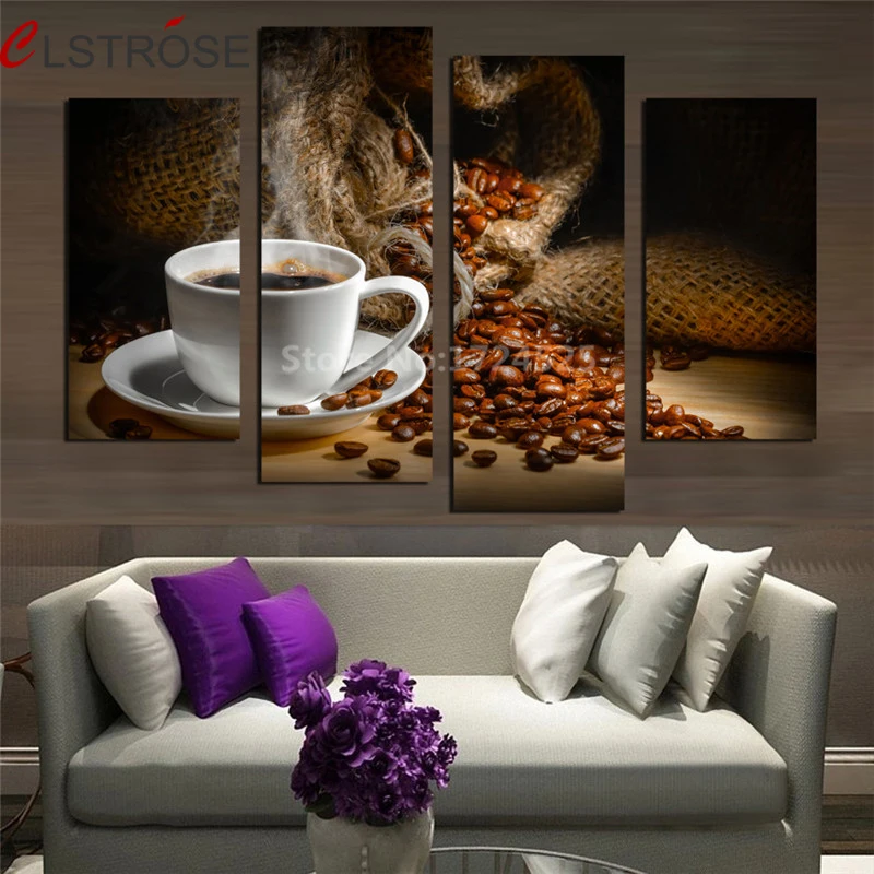 2017-Special-Offer-Hot-Sale-Abstract-No-4-Panels-Fragrant-Coffee-Beans-On-Wall-Art-Picture (2)