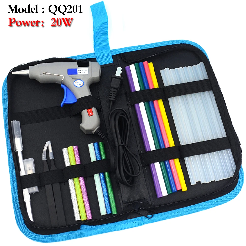 

7 IN 1 20W Glue Gun Set Electric Heat Hot Melt Crafts Repair Tool Professional DIY 110-220V with Sticks Gift Free Shipping