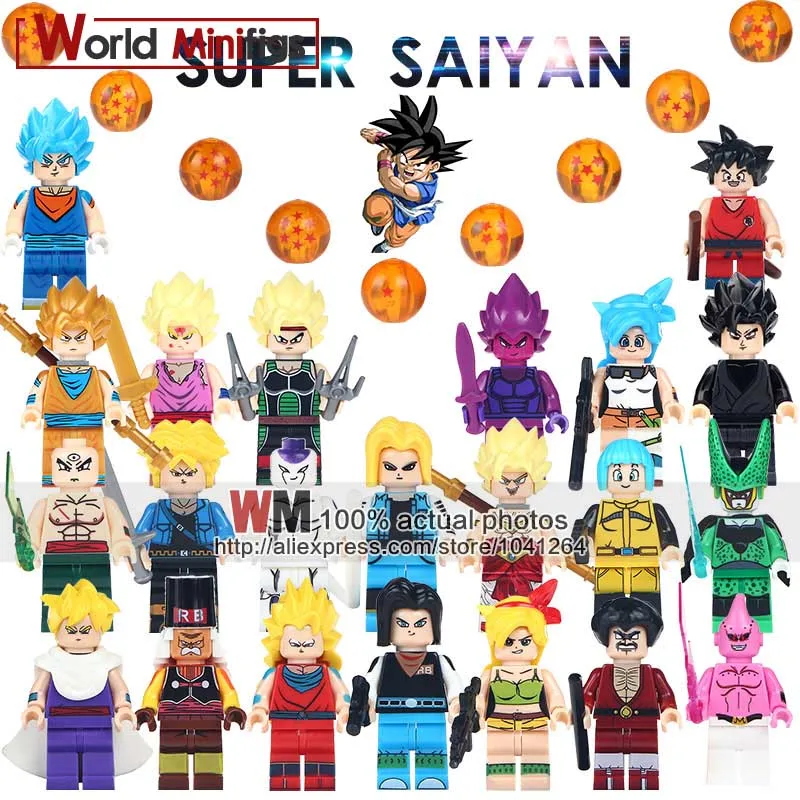 

Single Sale Super Heroes Dragon Ball Z SS Future Trunks Son Gohan Android 18 Building Blocks Children Gift Toys