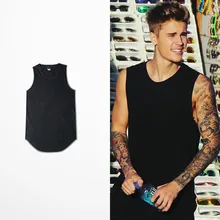 Брендовые мужские футболки без рукавов летние хлопковые мужские майки 7 цветов спортивная одежда майка Джастин Бибер майки