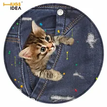 HUGSIDEA смешной плохой собака круглый коврик дети коврики на пол для спальни головоломки с изображением животных гостиной ванной комнаты коврики передней двери Добро пожаловать для чистки ковров, для дома