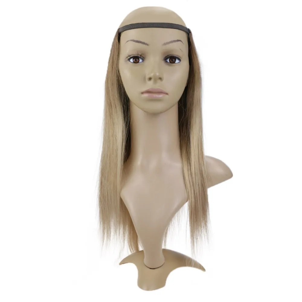 

Full Shine Clip in One Piece U Part Wigs In Color #10 Fading To Color #14 100% Remy Straight Hair Extensions Half Wig