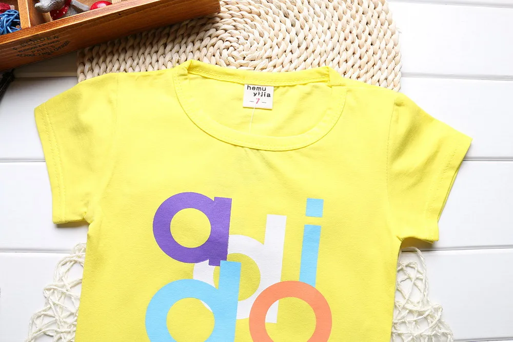 Распродажа, летняя футболка с короткими рукавами для маленьких мальчиков, детские футболки топы для мальчиков, одежда для детей рубашки с буквенным принтом 3 цвета, на возраст от 0 до 24 месяцев