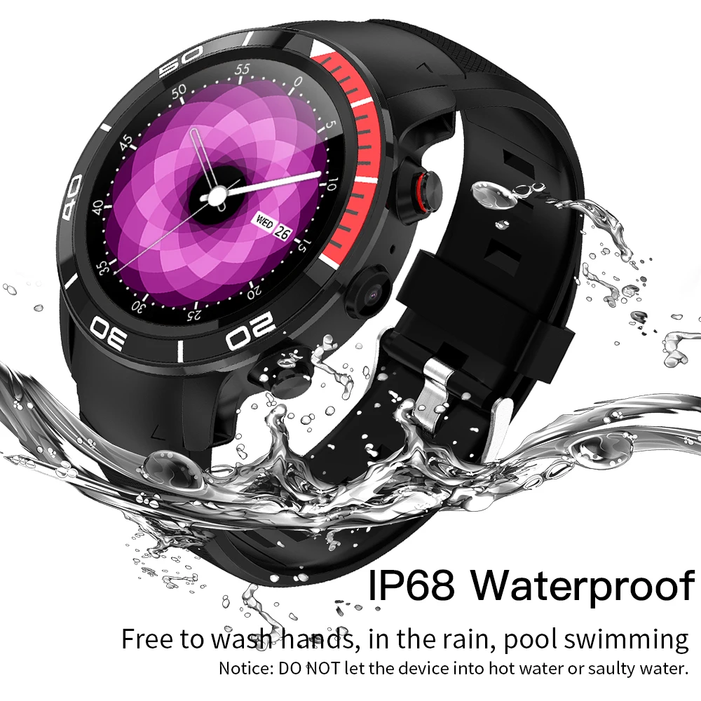 H8 4g smart watch phone camera round android sim16G ROM 500W camera Bluetooth Call smart watch gps wifi ip68 smartwatch for men