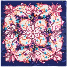 Bowknot Flower Scarf Silk Feeling 90cm Scarves Match Apparel Accessory Woman Girl s Add Clothing Gift