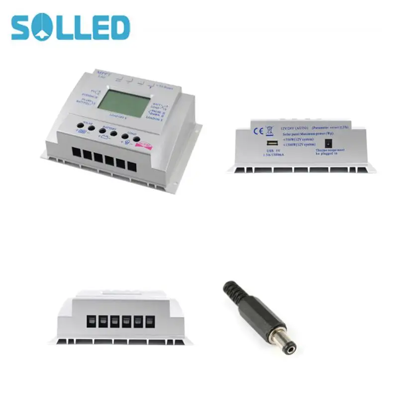 

SOLLED 12V 24V 60A MPPT Solar Charge Controller LCD Display Solar Regulator