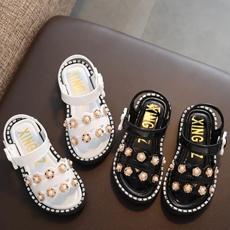 

Kids Shoes Baby Shoes Girls Scandals Summer Kids Sandals Cute Flower Pearl Design Sandal Girl Open Toe Princess Shoes