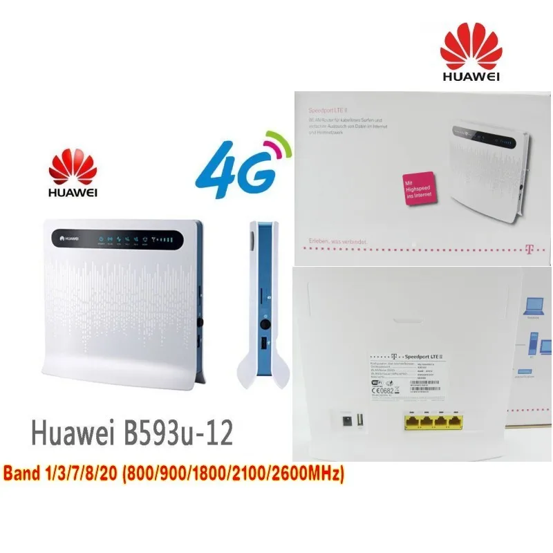 Лот из 20 штук разблокированный huawei B593 B593u-12 FDD 4G LTE WiFi маршрутизатор с слотом для sim-карты+ 3g 4G LTE 35dbi внешняя всенаправленная антенна