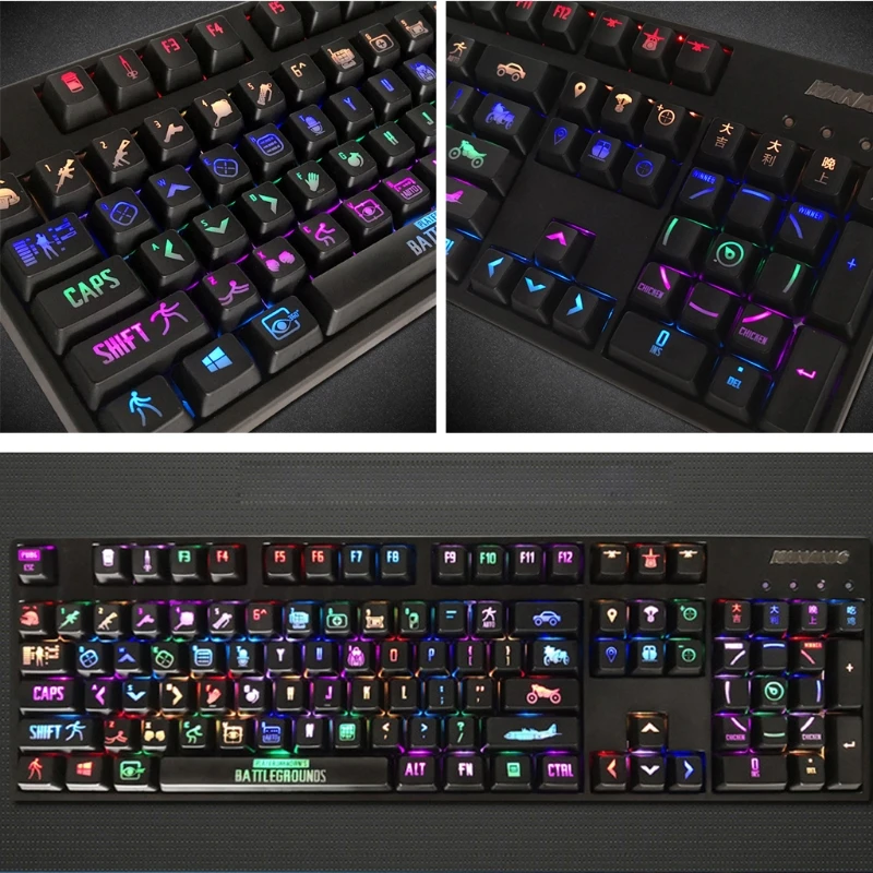 

RGB 108 Keycaps Backlight PLAYERUNKNOWNS BATTLEGROUNDS ANSI Keycaps for PUBG