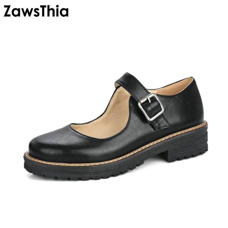 Casual Zawsthia Bout Boucle vin On brown Femmes Mary Janes Black Rond Rouge Chaussures Sangle Confort Slip Dames Nouvelle Doux Étudiant Plates qwrSBWqz