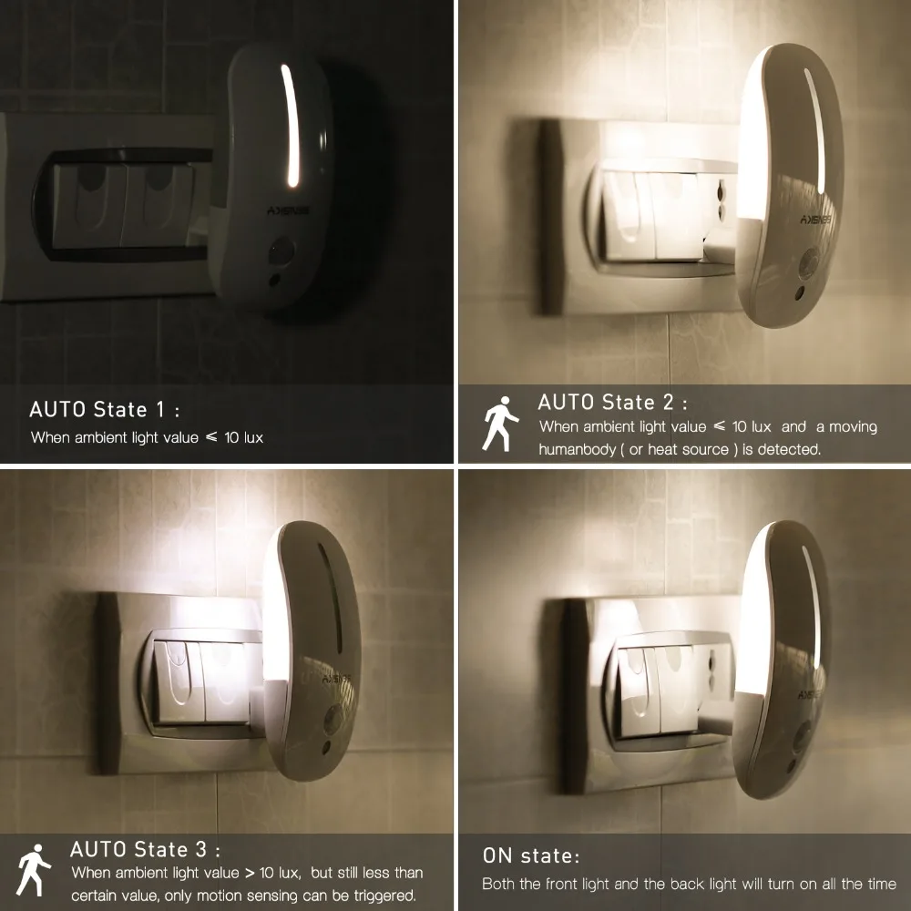 Luzes da Noite ac corpo pir infrared sensor Power Source : us Plug:110v, eu Plug:220-240v uk Plug:220-240v 50hz