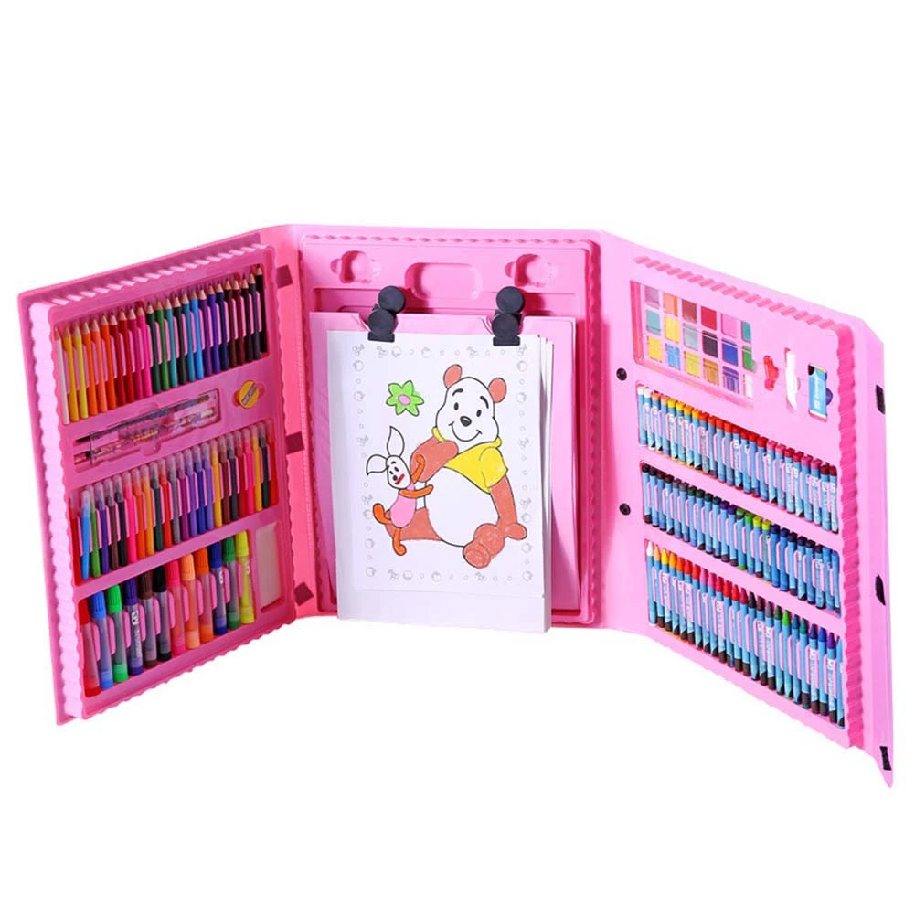 

blue 176 Pcs Pens Water Color Pen Set Multi-function Learn Stationery Gift Art Supplies Children's Brush Watercolor Pen Set