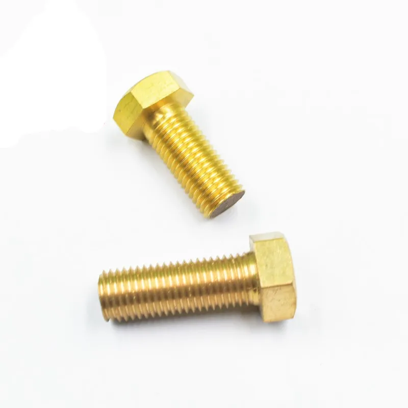 

5PCS M4 M5 M6 M8 Copper Brass Hex Head Cap Screws Bolts Right Hand Thread Copper Six Corner Screw Corner Bolts