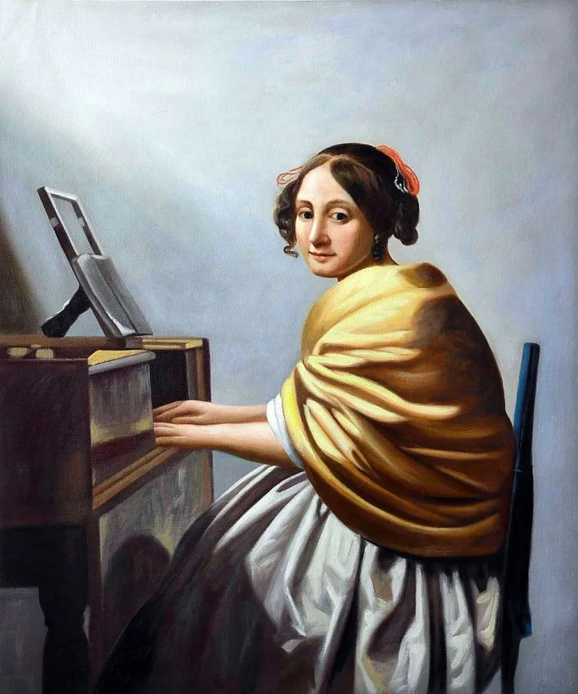 maandelijks Voorzieningen Opnieuw schieten Jonge Vrouw Zitten Op De Verginals Door Johannes Vermeer Canvas Kunst  Schilderij Voor Woonkamer Muur Decor Klassieke Figuur Schilderen|art  paintings women|art paintingarts and crafts textiles - AliExpress