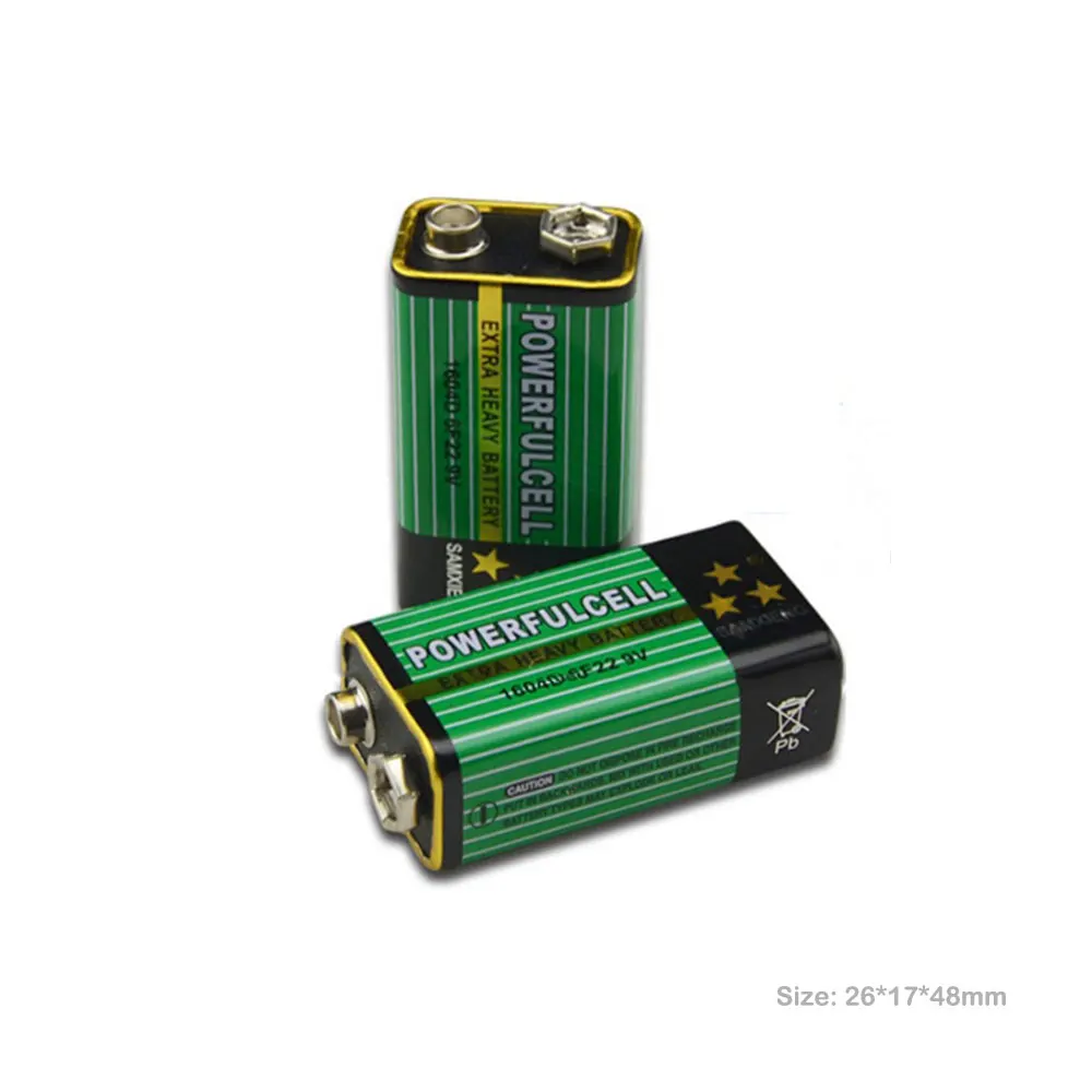2x6F22 батарея 9 в ламинированные Углеродные Аккумуляторы для сигнализации Беспроводной микрофон Mercury Free длительный срок службы