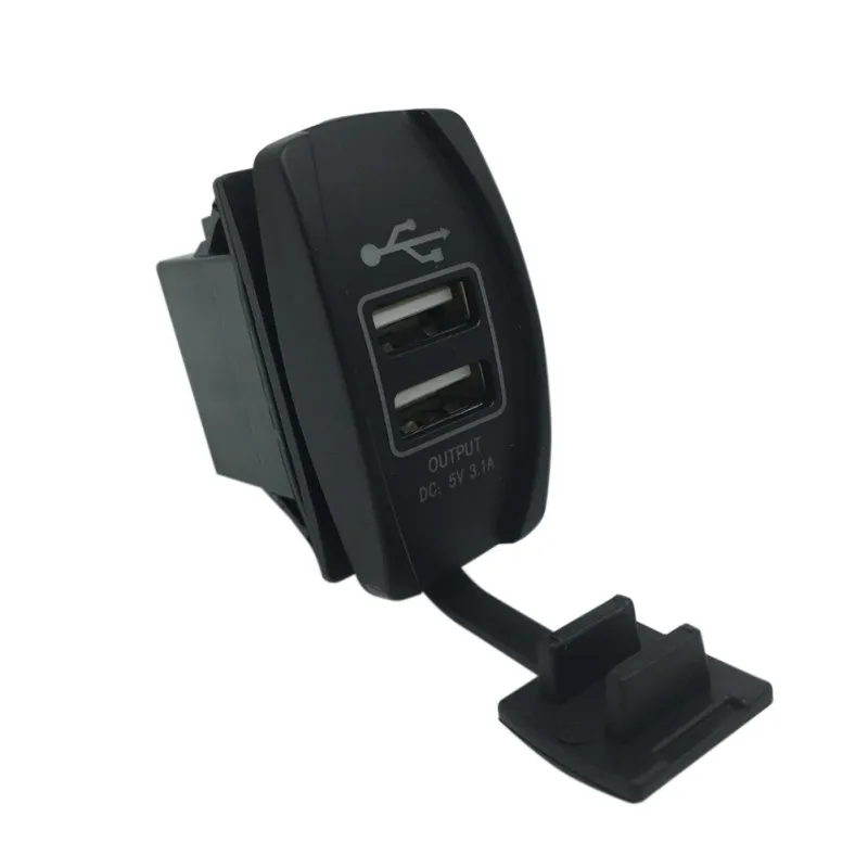 DC 12 24V 3.1A LED Мотоцикл Авто двойной USB адаптер для автомобильного прикуривателя