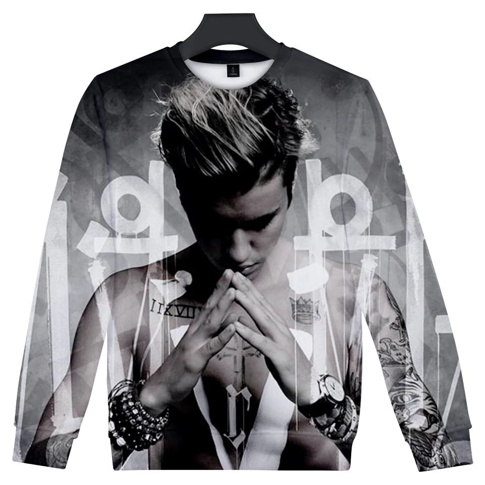 Justin Bieber Sweatshirts New Winter Fleece Men Hoodies 3D Fashion Pullover Hip Hop Sweatshirts Tracksuit Justin Bieber