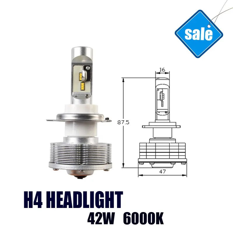 

H4 LED Trucks Auto Led Headlight 42W 6000K Easy Install h4 Headlight Car LED Lamps