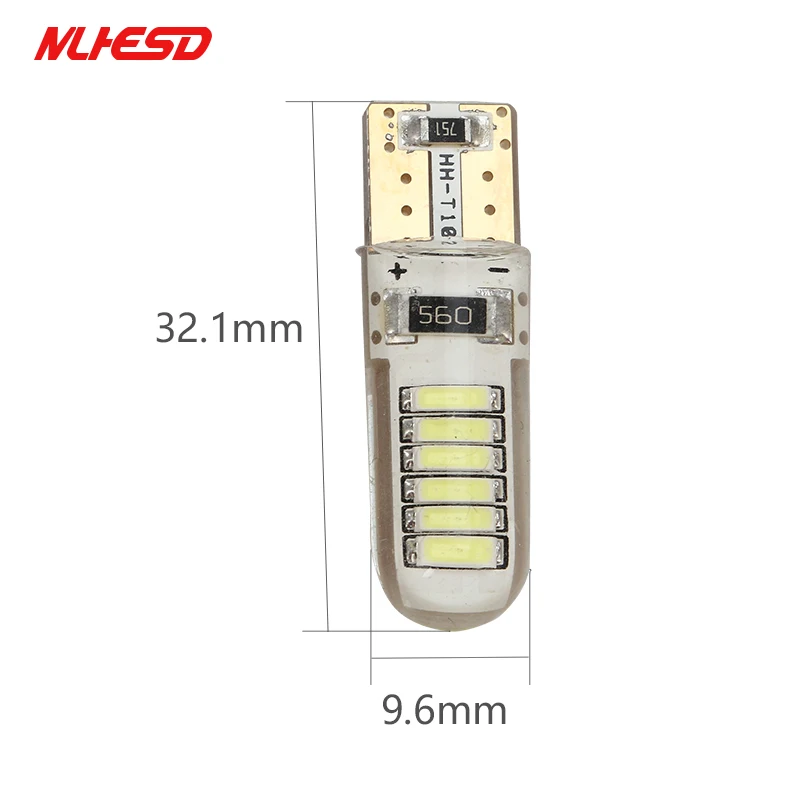 100x T10 светодиодные лампы W5W 194 4014 12SMD высокое качество кремния для автомобиля боковое освещение/внутренний свет/лампа для чтения DC12V