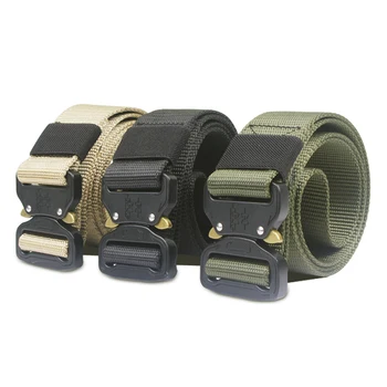 

Waist 3.8cm Width Canvas Tactical Adjustable Outdoor Belt Military Waistband Men Army Style Snake Buckle Belt