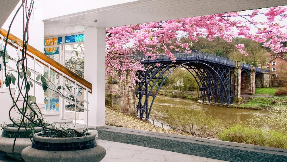 Custom Size 3D Photo Mural The Iron Bridge UK Removable Wall Papers Self-adhesive Vinyl Sticker Art Home Decor | Дом и сад
