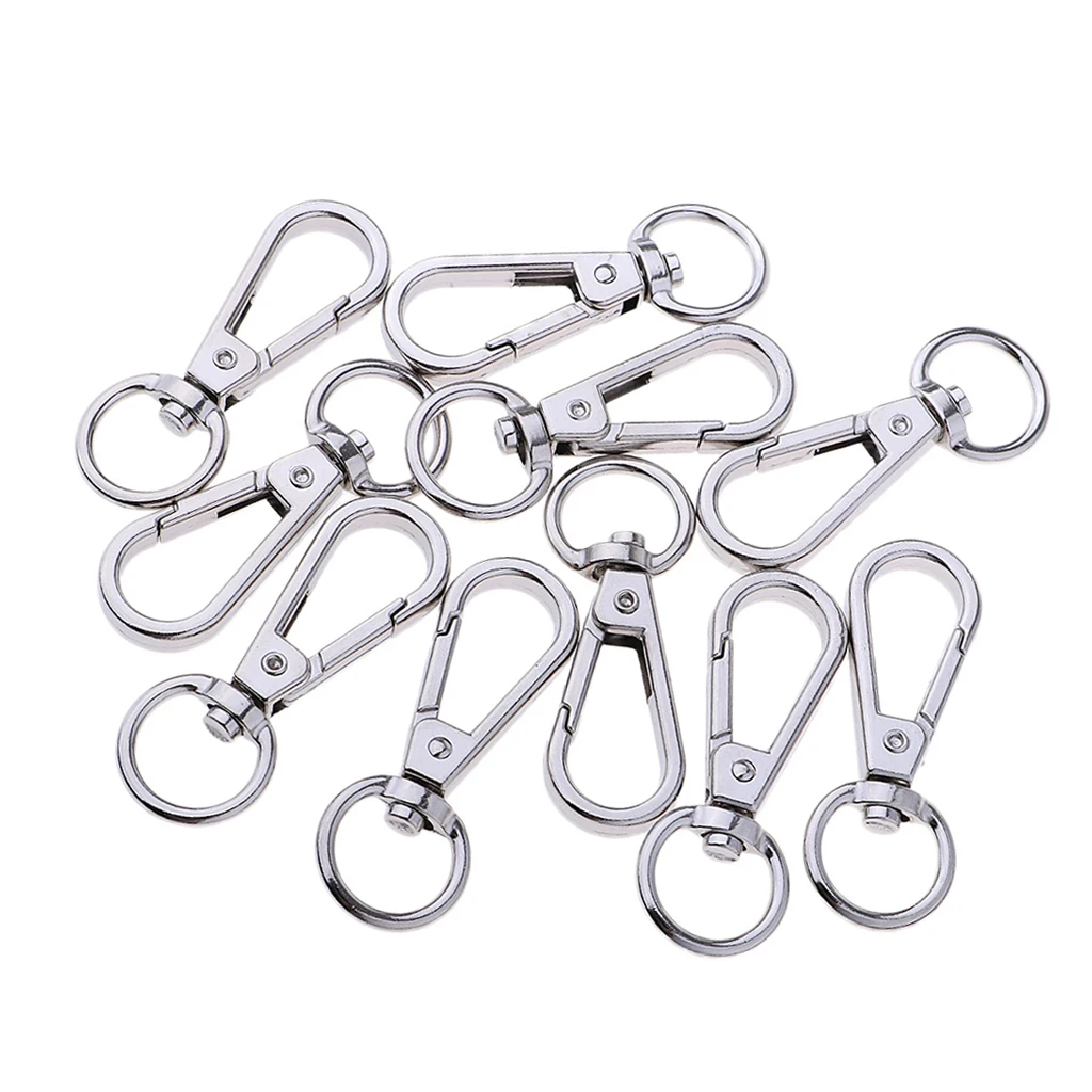 MagiDeal 10Pcs Alloy Swivel Clasps Snap Keychain Ring Hook Clip Key Holder for Men and Women for KeysLanyards