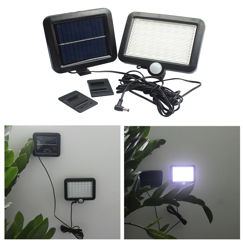 56 LED Solar Power Human Body Motion Sensor Waterproof Outdoor Garden Security Lamp Wall Lamp Light