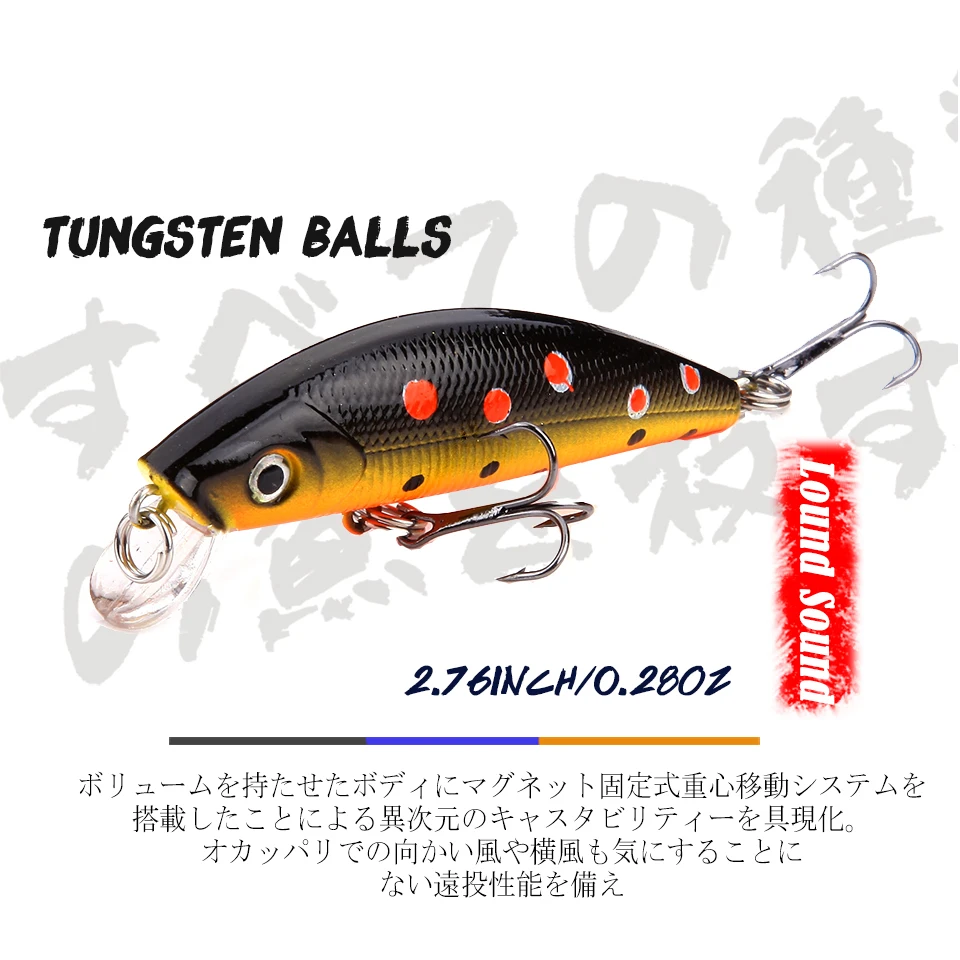 

70mm 8g Diving Deep Rattle Sound Fishing Minnow Wobbler Crankbait Floating Fishing Lure Hard Artificial Swim Bait