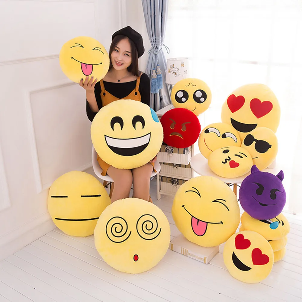 Kawaii мягкие смайлики Emoji мягкая плюшевая подушка для куклы Чехол наволочка Vogue