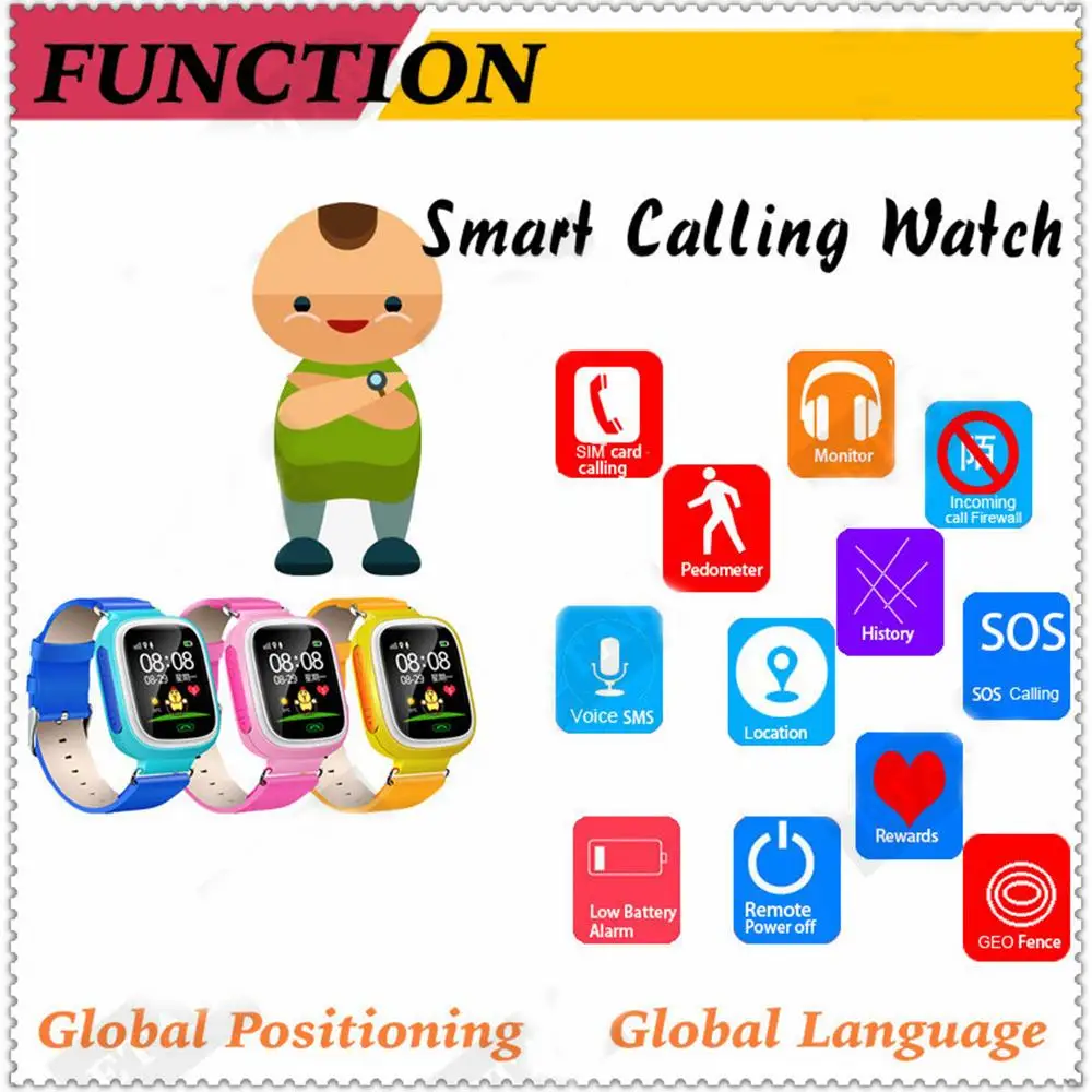 New Anti-lost GPS Locate Monitor Children Smart Watch Phone Kids Sports Wearable
