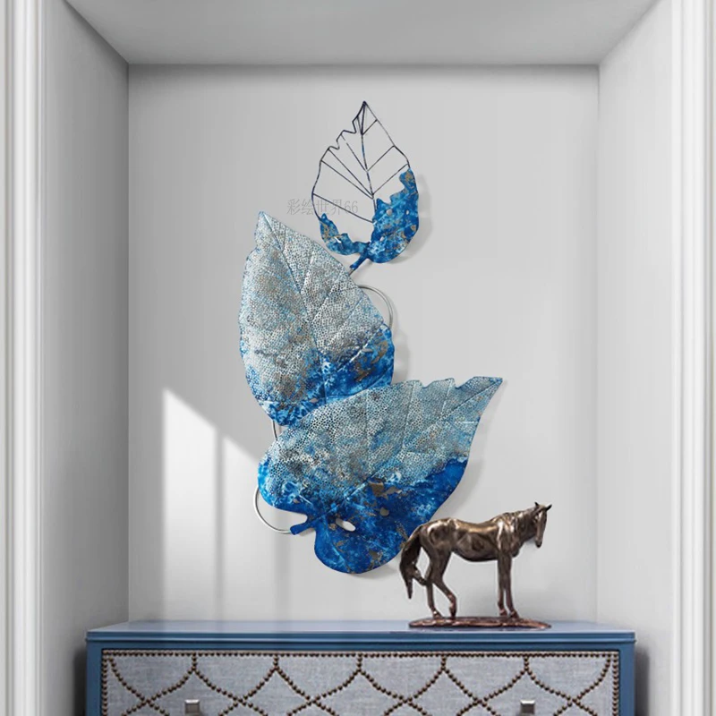 

Simple Leaves Wall Decoration 3D Stereo Leaf Wrought Iron Wall Hanging Crafts Home Sofa Background Wall Sticker Mural R2056