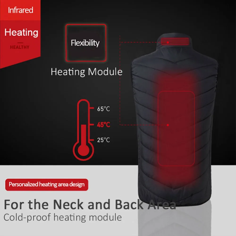 Fecocozy открытый зимний жилет с подогревом Электрический Теплый USB безопасности умный нагревательный жилет горячий без рукавов спортивная куртка