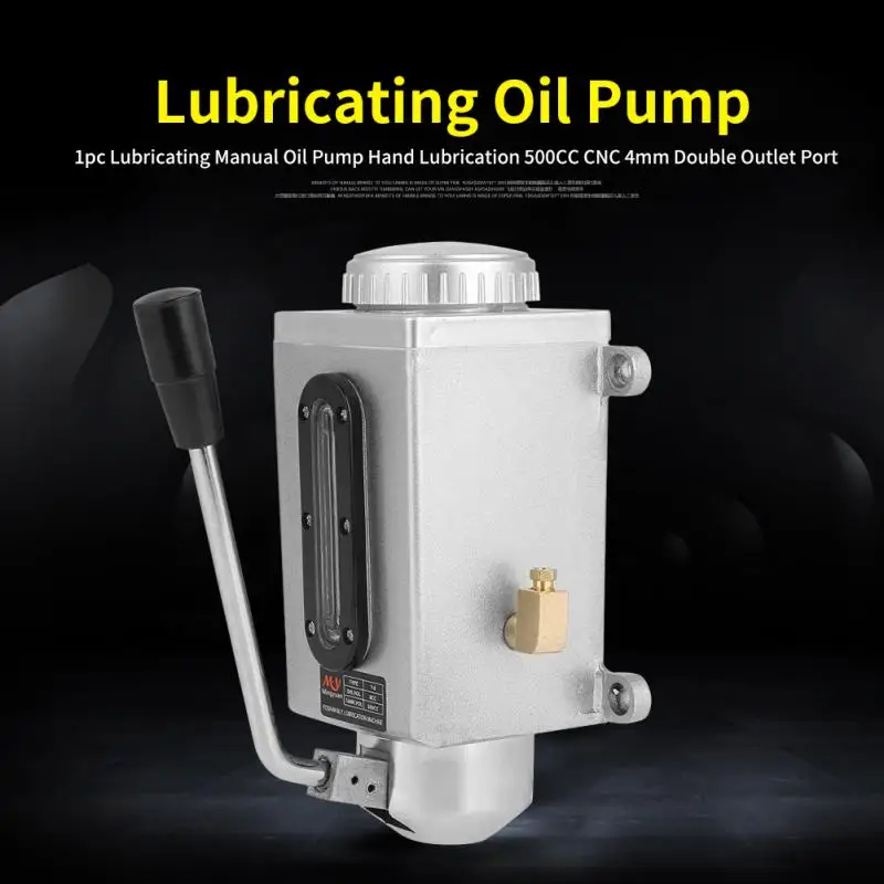 Aceite lubricante Manual De Lubricación De Mano 500CC CNC 4mm doble puerto de salida