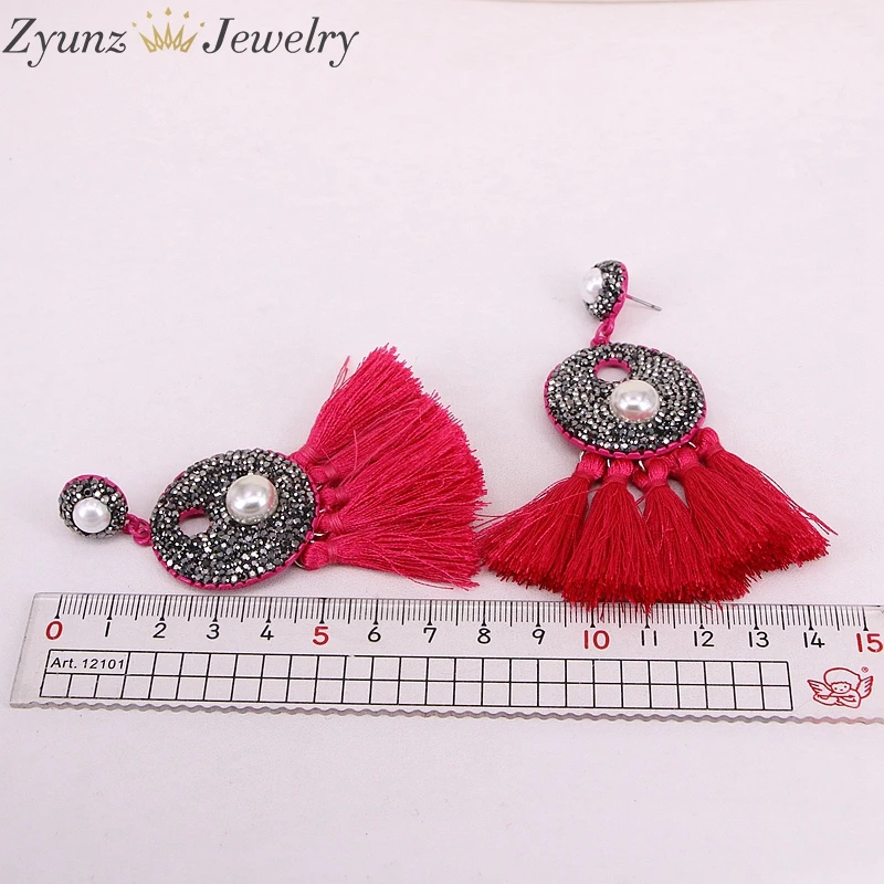5 пар ZYZ307-0048 серьги с кисточками большие серьги-кисти модные ювелирные изделия праздник женский летний богемный стиль Висячие висячие серьги