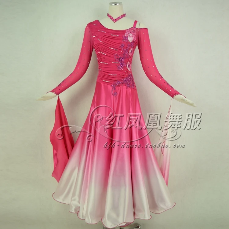 

New Ballroom dance costumes sexy senior stones flowers ballroom dance dress for women ballroom dance dresses S-4XL BR427