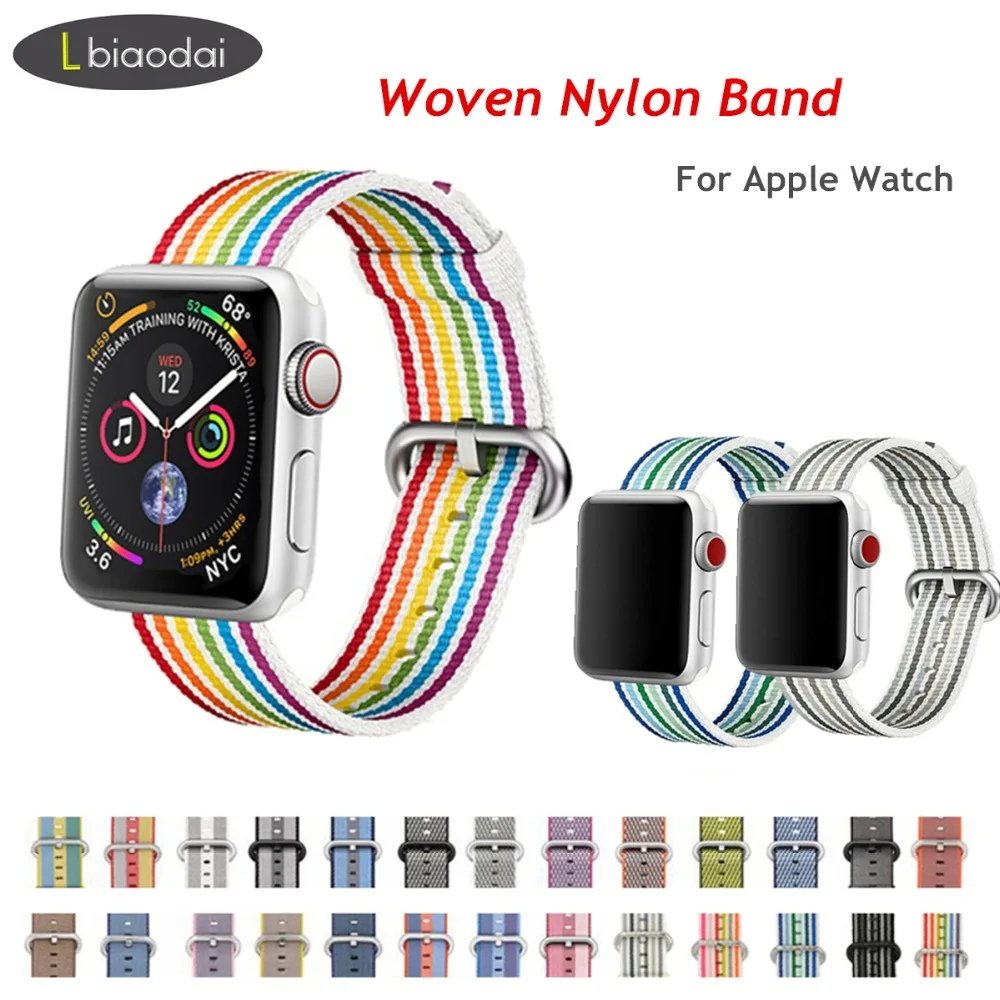 

Nylon strap for apple watch band 42mm 38mm 44mm 40mm iwatch 4/3/2/1 band Woven nylon bracelet Fabric-feel watchband Accessories