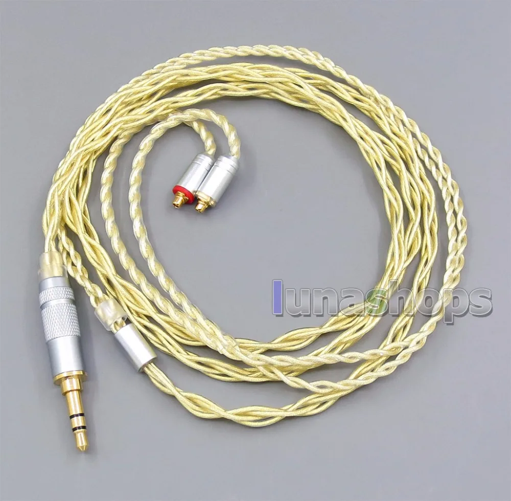

LN005947 Extremely Soft 7N OCC Pure Silver Gold Plated Earphone Cable For Shure se535 se846 se425 se215 MMCX