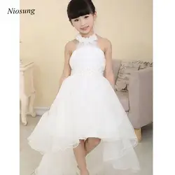 Niosung/платье принцессы для девочек с цветочным принтом; детское вечернее платье; нарядное платье-пачка на свадьбу; платье подружки невесты;