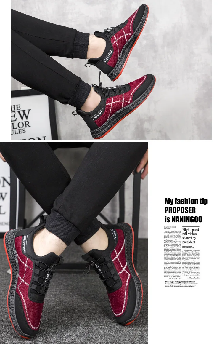 Новинка; Мужская обувь; коллекция года; сезон осень; дышащие удобные кроссовки; дизайнерские мужские кроссовки с красной подошвой; Мужская Черная Вулканизированная обувь на шнуровке