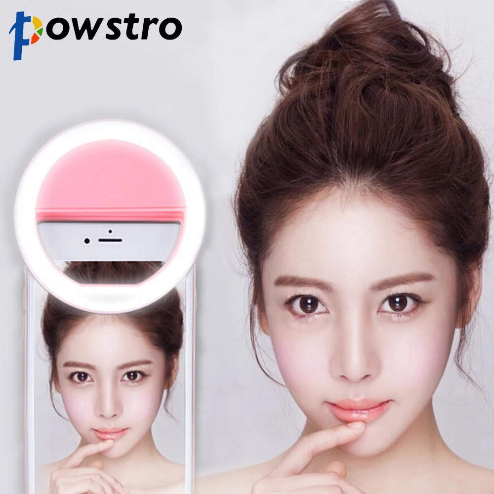 POWSTRO Selfie Portable Flash Led Camera Phone Photography Ring Light