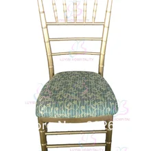 Золотое алюминиевое свадебное Кресло Chiavari с фиксированной подушкой сиденья