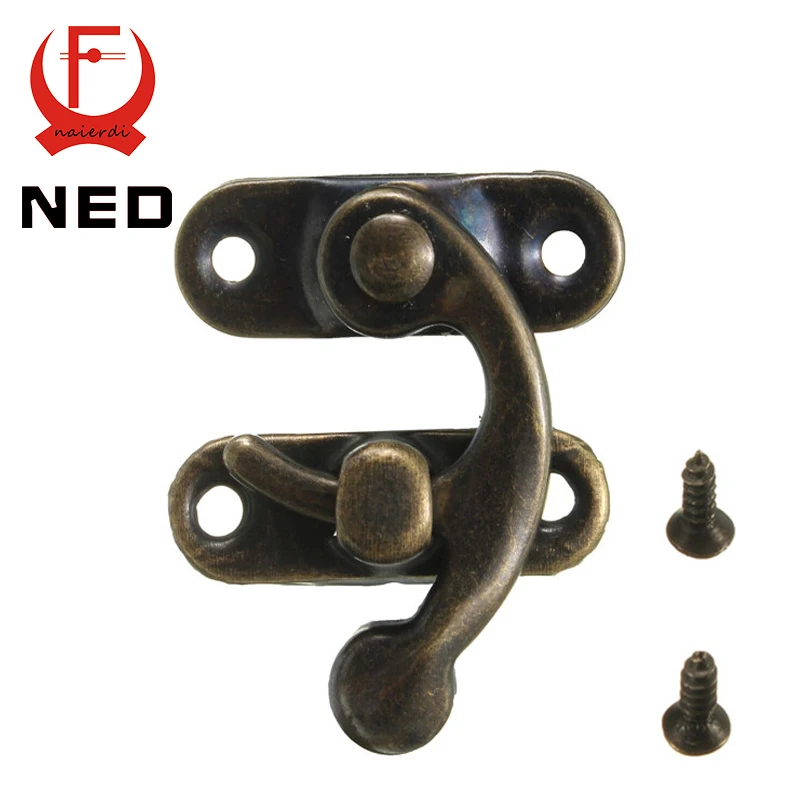 NED High Quality Small Antique Metal Lock Catch Curved Buckle Gold Horn