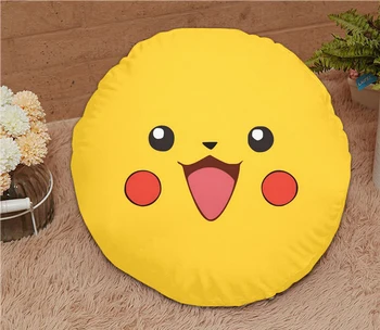 

Oct. New Home Textile Pokemon Anime Pikachu 15.7 Inches Micro-suede Fabric Round Soft Pillow Mother's Day Gift #41166