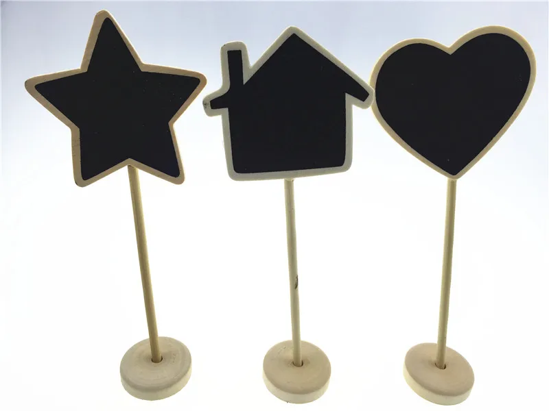 3 Personalized Mini House Chalkboard on Wood Stand Name Place Settings Buffet Food Signs Baby Showers