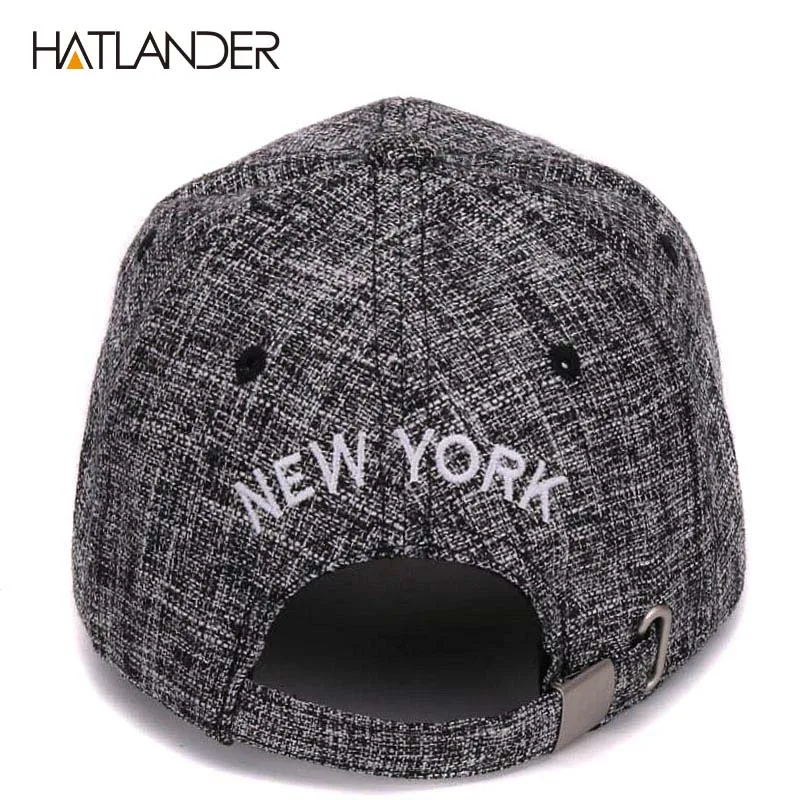 HATLANDER 2017 kids cotton linen baseball caps for boys girls outdoor sun hats NY letter adjustable casual children sports cap