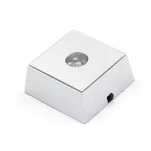 3 светодиода светящаяся основа светильник Кристальное стекло прозрачные предметы дисплей красочные квадратные хрустальные статуэтки стенд база