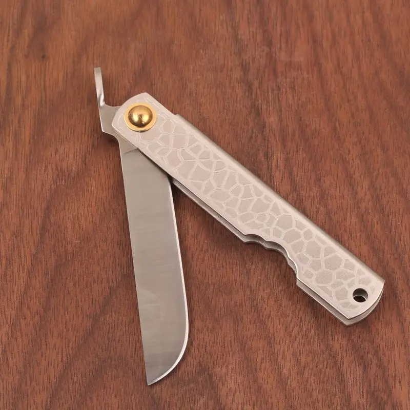 Карманный складной нож Открытый EDC ручные инструменты нож 14C28N лезвие+ титановая ручка